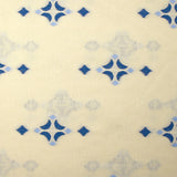 Coton tissé-teint jacquard Sorelle bleu fond écru