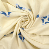 Coton tissé-teint jacquard Sorelle bleu fond écru