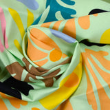 Cotton satin botanical elastane water background water
