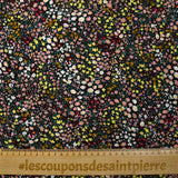Viscose printed flowers Meryl black background
