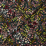 Viscose printed flowers Meryl black background