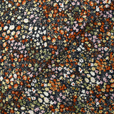 Viscose printed flowers Meryl navy background