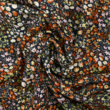 Viscose printed flowers Meryl navy background