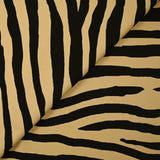 Gabardine de coton imprimée zèbre fond sable
