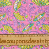 Indian cotton printed Inaya yellow pink background