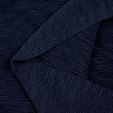 Polyester plissé froissé bleu marine
