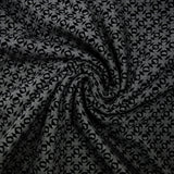 Maille Milano polyester géométrique floqué velours noir fond gris anthracite