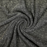 Maille polyviscose côtelée chinée gris anthracite