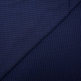 Maille viscose fluide à rayures ajourées bleu marine