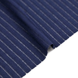Maille viscose fluide à rayures ajourées bleu marine