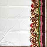 Brown palm tree print cotton with ecru background