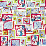Viscosa estampada Seaside con fondo crudo