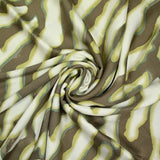 Colorado green printed viscose satin