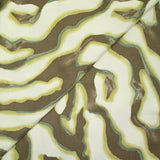 Colorado green printed viscose satin