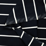 Maille polo coton fine rayée fond bleu marine