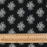 Crêpe Fondo de medallón de flores gris estampadas
