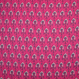 Indian cotton printed Sati turquoise and white pink background