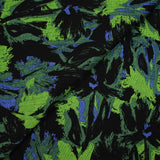 Maille Milano polyviscose nature en folie bleue et noire fond vert