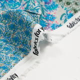Simple blue cashmere patchwork printed gauze