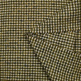Lainage jacquard mini pied de poule blanc cassé et olive