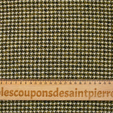 Lainage jacquard mini pied de poule blanc cassé et olive
