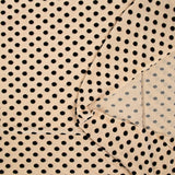 Maille polyviscose floquée pois noir fond chair