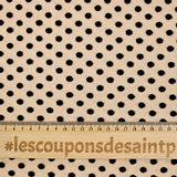 Maille polyviscose floquée pois noir fond chair