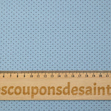 Coton imprimé pois gris 1mm fond bleu