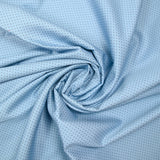 Coton imprimé pois gris 1mm fond bleu