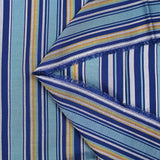 Blue striped woven-dyed viscose twill