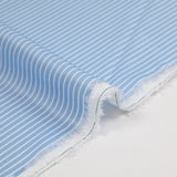 Viscose printed blue stripe white background