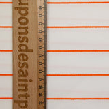 Polyester twill embroidered stripes orange white background