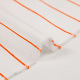 Polyester twill embroidered stripes orange white background