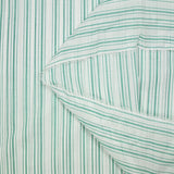 Voile de coton tissé-teint rayé vert fond blanc