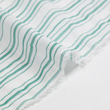 Voile de coton tissé-teint rayé vert fond blanc
