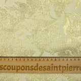 Brocart lamé doré rococo fond écru