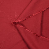 Crêpe viscose Lily brodé feuillage brique