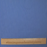 Polycoton rayé bleu 3 mm fond bleu