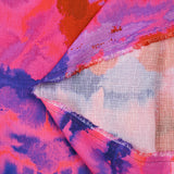 Viscose tissée imprimée brume bleu et rose