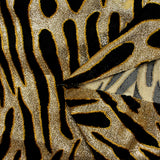 Lamé et velours viscose tigre noir fond doré