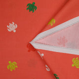 Tortugas de algodón estampado de fondo naranja