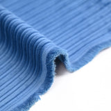 Velours de coton côtelé grosses côtes bleu jean