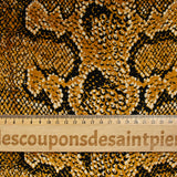 Panne de velours python noir fond ocre