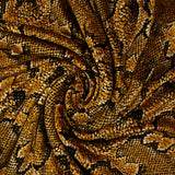 Panne de velours python noir fond ocre