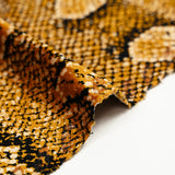 Panne de velours python noir fond ocre