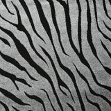 Maille lurex zèbre argent fond noir