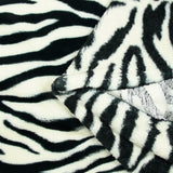 Faux fur zebra white background
