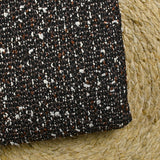 Brocart aspect tweed lurex cuivre fond noir et blanc