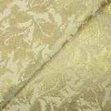 Brocart lamé doré rococo fond écru