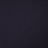 Coton imprimé pois rouge fond marine